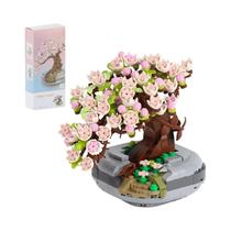 Mini Bonsai De Flor De Cerejeira: Modelo De Bloco De Montar, Buquê Em Vaso, Brinquedo De Decoração Mini Bonsai De Flor De Cerejeira: Modelo De Bloco De Montar, Buquê Em Vaso, Brinquedo De Decoração