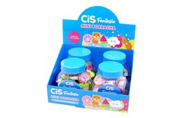 Mini Borracha Cis Fantasia Caixa Com 4 Potes Com 20 Unid cada Mini Borracha Cis Fantasia Caixa Com 4 Potes Com 20 Unid cada