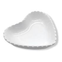 Mini Bowl Enfeite Decorativo Coração Porcelana Branco Grande - Interponte