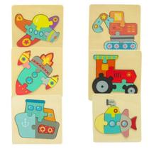 Mini Brinquedo Quebracabeça 3d De Madeira Colorido Infantil Un