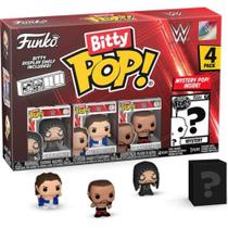 Mini brinquedos colecionáveis, pacote com 4, Funko Bitty Pop! WWE com estojo