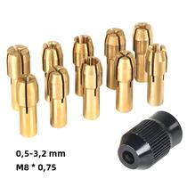 Mini Broca com Mandril de Pinça de Latão - 11 Peças (0,5-3,2 mm)