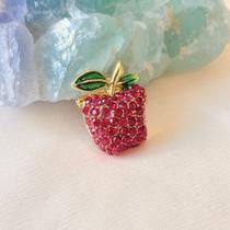 Mini Broche Maçã Mordida com Pedras