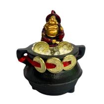 Mini Buda da Sorte no Caldeirão - Decoração para Prosperidade
