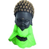 Mini Buda Monge 05533 Em Resina 10Cm - Verde