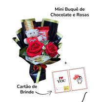 Mini Buquê de Chocolate e Rosas Presente Lembrancinha Surpresa Namorada(o) Amiga(o)a) Mãe Pai Mini Buquê de Chocolate e Rosas Presente Lembrancinha Surpresa Namorada(o) Amiga(o)a) Mãe Pai