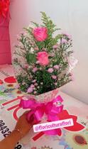 Mini Buquê em Rosas em cor de rosa