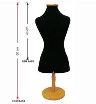 Mini Busto Grande Com Pedestal de Madeira Cor Preto