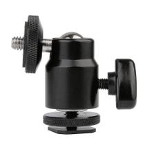 Mini Cabeça Ball Head 1/4" com Adaptador de Sapata