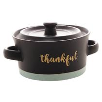 Mini caçarola ceramica thankful preto matt e azul - BON GOURMET Mini caçarola ceramica thankful preto matt e azul - BON GOURMET