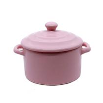 Mini Caçarola de Cerâmica com Tampa Rosa 250ml
