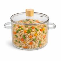Mini Caçarola de Vidro com Tampa Ideal para Servir 1500ml