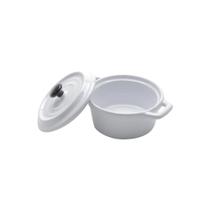 Mini caçarola em porcelana Bon Gourmet Black Lid 13cm branca