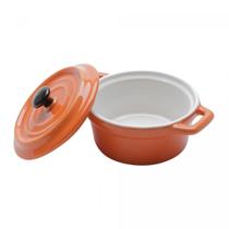Mini caçarola porcelana black lid laranja 13cm 150ml