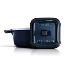 Mini Caçarola Quadrada de Porcelana Azul 180Ml