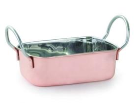 Mini Caçarola Retangular para Servir Inox Bronze 14 cm Mimo