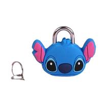 Mini Cadeado de Segurança Stitch Disney - PVC e Metal - Anti-Roubo para Bagagem