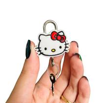 Mini Cadeado Hello Kitty - Cadeado Metálico com Chaves