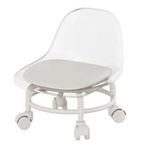 Mini Cadeira Infantil Pet com Rodinhas Transparente e Fosco Assento Almofadado