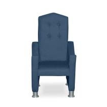 Mini Cadeira Poltrona Infantil Troninho Decorativa Suede Azul Marinho