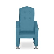 Mini Cadeira Poltrona Infantil Troninho Decorativa Suede Azul Tiffany