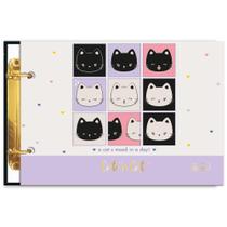 Mini Caderno Argolado Cute Cat 50 Folhas CADERSIL