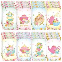Mini caderno de chá Faccito Floral Tea Party Favors, 24 unidades