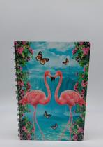 Mini Caderno de Desenho e Escrita Flamingos