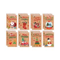 Mini Caderno Espiral Portátil 8/16/24 Peças Bloco De Notas De Natal Diários Escolares Suprimentos