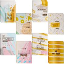 Mini cadernos motivacionais contêm 48 unidades para escritório