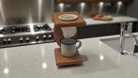 Mini Cafeteira Artesanal em Madeira Retro (Kit Completo)