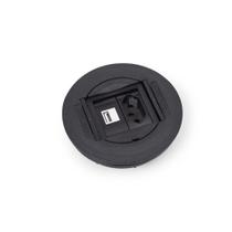 Mini caixa 1 Tomada 20a 1 USB Charger Redonda Para Móveis - Preto