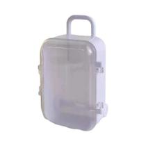 Mini Caixa De Armazenamento Transparente De 17cm Labubu Algodão Boneca Guarda-roupa Joias Mala