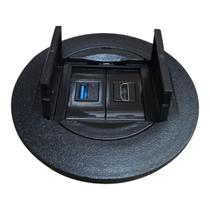 Mini Caixa de Embutir Redonda 1 EMENDA USB 1 HDMI