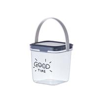 Mini caixa de mesa de plástico de grande capacidade com tampa e alça de prensa