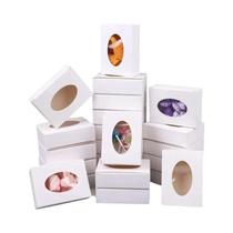 Mini Caixa De Papel Kraft Com Janela Para Sabonetes Artesanais, Doces E Guloseimas - Embalagem Mini Caixa De Papel Kraft Com Janela Para Sabonetes Artesanais, Doces E Guloseimas - Embalagem