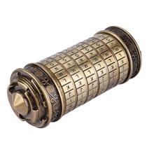 Mini caixa de quebra-cabeça Cryptex Lock Da Vinci Code com compartimentos ocultos