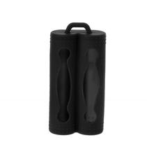 Mini Caixa de silicone macio Protetor Capa de armazenamento de pele para 2x 18650 Bateria - Preto