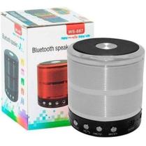 Mini Caixa De Som Bluetooth Portátil Speaker Ws-887 -Prata Mini Caixa De Som Bluetooth Portátil Speaker Ws-887 -Prata