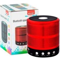 Mini Caixa De Som bluetooth Portátil Speaker Ws-887 - Vermelho - Mini Speaker