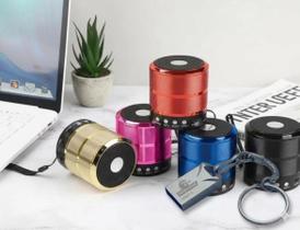 Mini Caixa De Som Bluetooth Portátil Ws887 Com Pen Drive MASTERDRIVE CHAVEIRO 64gb Kit Completo