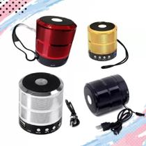 Mini Caixa De Som Com Bluetooth e Radio FM WS887 - Vermelho/dourado/Prata/Preto