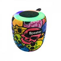 Mini Caixa de Som LED RGB Bluetooth Portátil TWS Estampa Caveira 10W Speaker AL-8281 Mini Caixa de Som LED RGB Bluetooth Portátil TWS Estampa Caveira 10W Speaker AL-8281