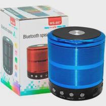 Mini Caixa De Som Portátil Speaker Bluetooth Ws-887 Azul
