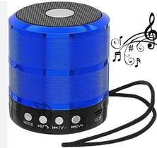 Mini Caixa De Som Portátil Speaker Ws-887 Azul Potente Entrada USB