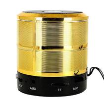 Mini Caixa De Som Portátil Speaker Ws-887 Dourado