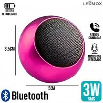Mini Caixa de Som Recarregavel Bluetooth Lehmox LES-M3 Rosa Pink