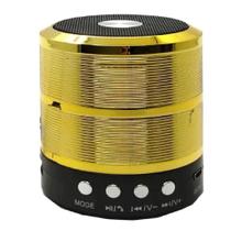 Mini Caixa De Som Speaker Com Bluetooth Usb Ws-887 Dourada