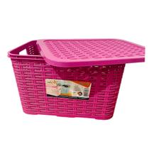 Mini caixa organizadora ratan rosa - 14 litros - 964