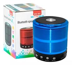 Mini Caixa Portátil De Som Celular Bluetooth 887 Azul - Minicaixa